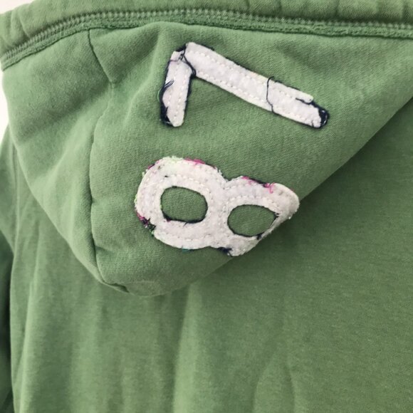 Y2K Aeropostale hoodie green women S spell out hood zip patches retro skater - Picture 5 of 9